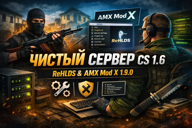 Готовый сервер CS 1.6 на ReHLDS с AMX Mod X 1.9.0 – Чистый и готовый к запуску